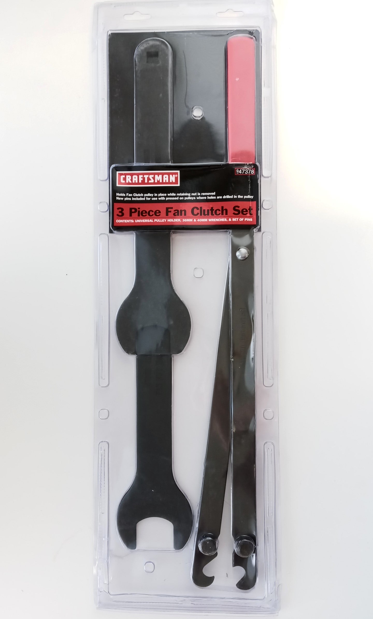Craftsman 47378 3 Piece Fan Clutch Wrench / Pulley Holder Set