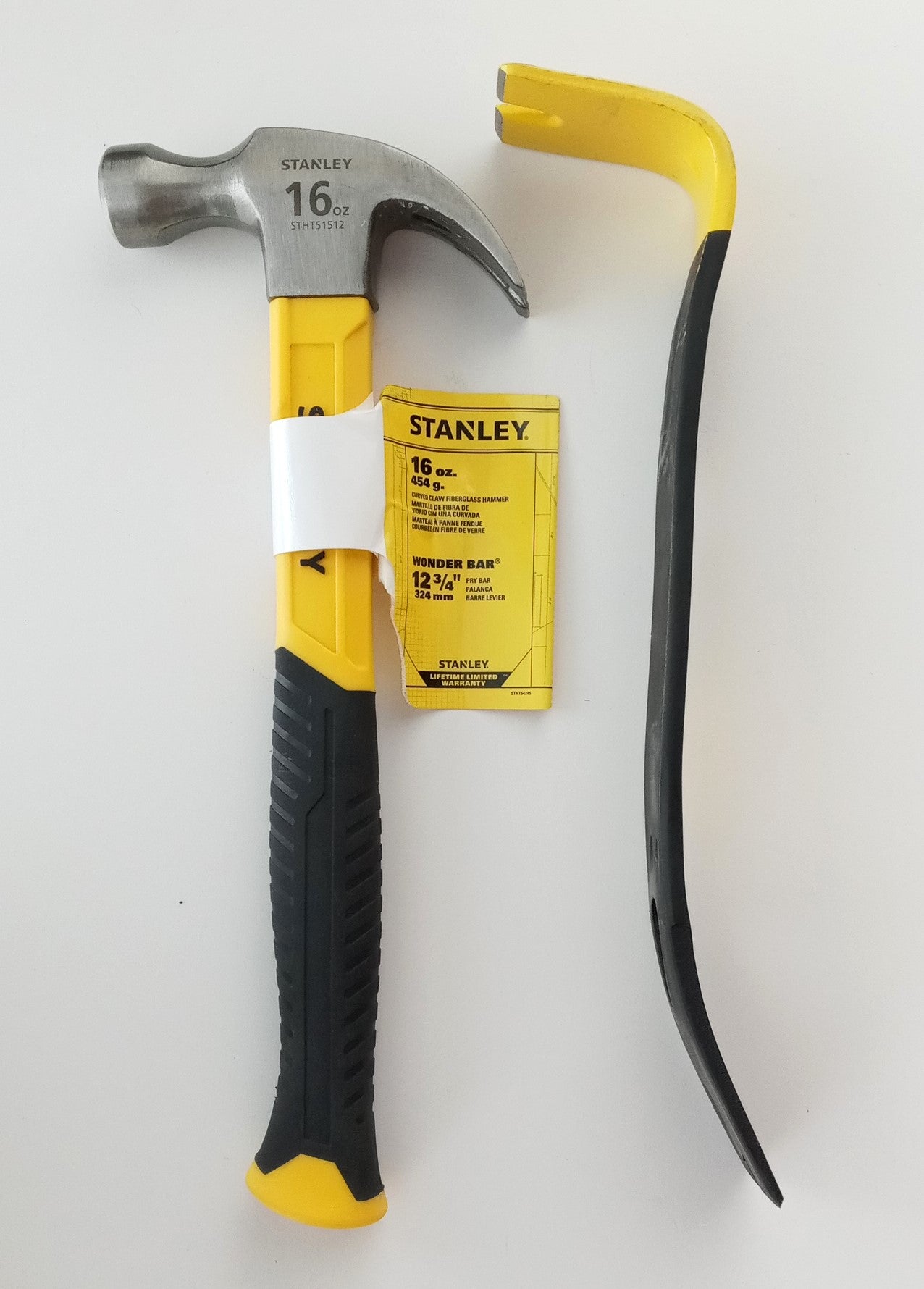 Stanley STHT54245 16oz Hammer And 12-3/4" Wonder Bar Pry Bar 55-514