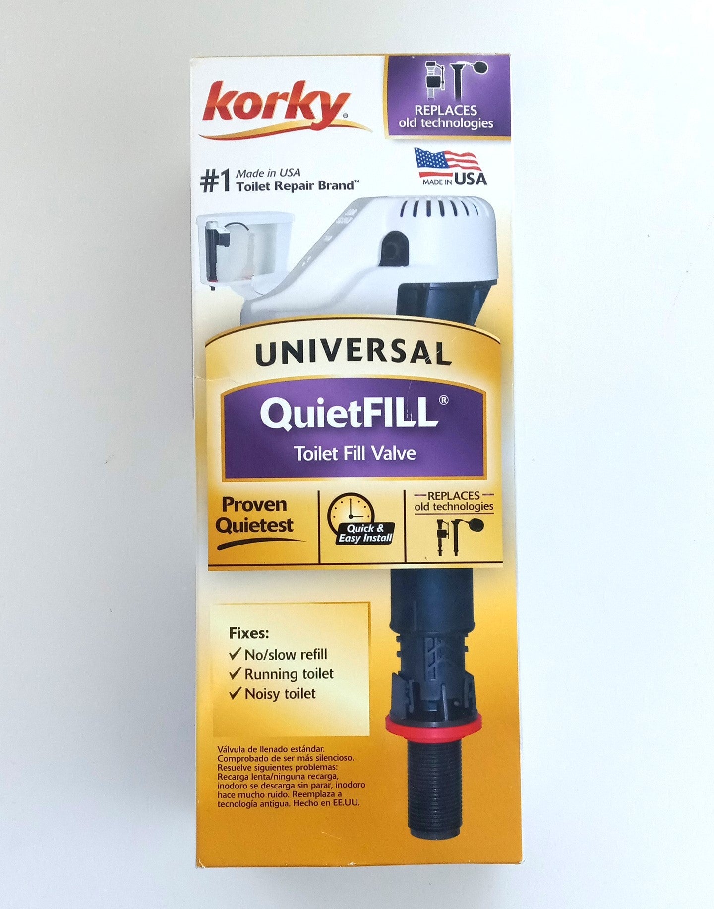 Korky Toilet Fill Valve QuietFILL Anti-Siphon Design 528 USA