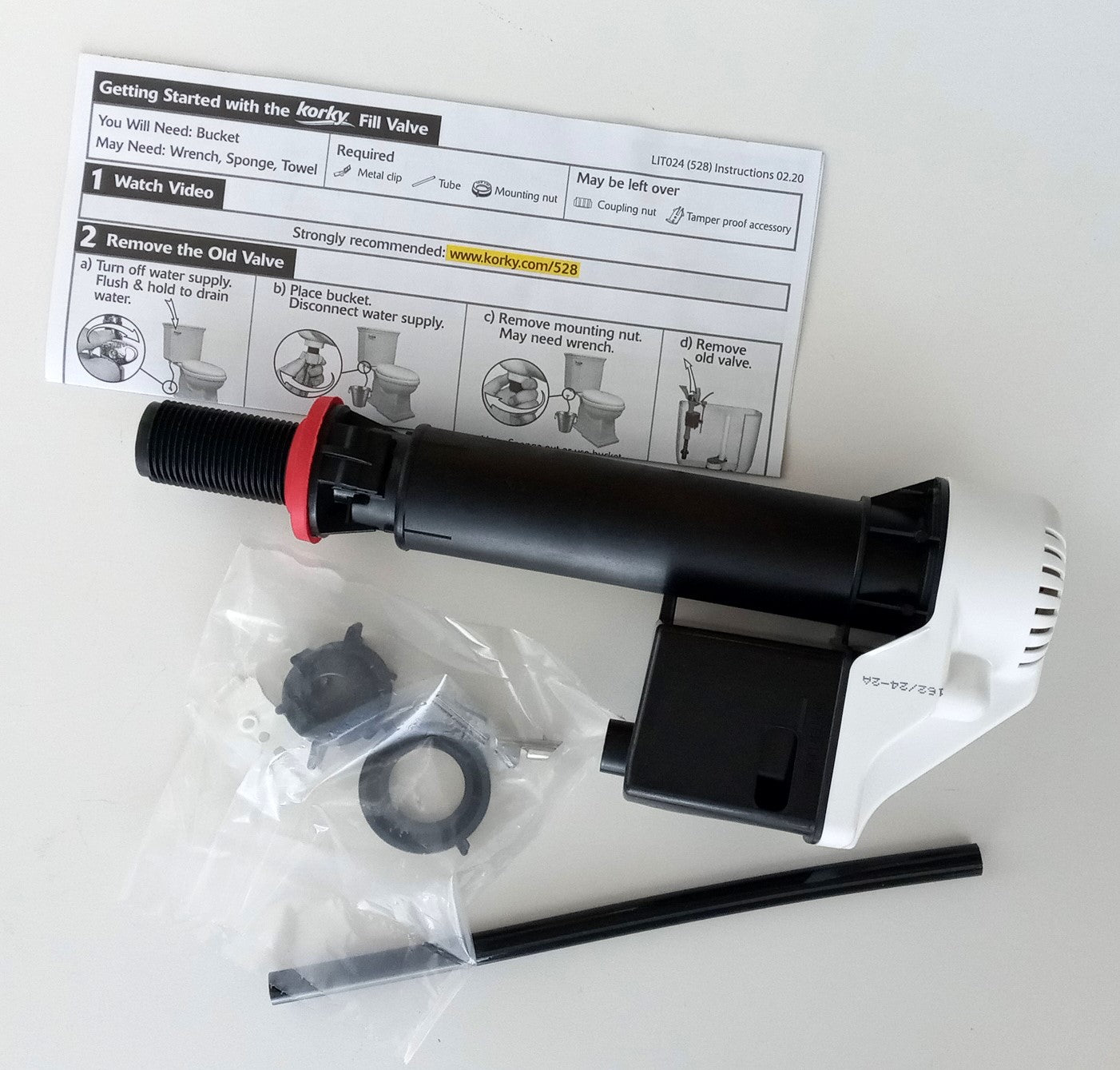 Korky Toilet Fill Valve QuietFILL Anti-Siphon Design 528 USA