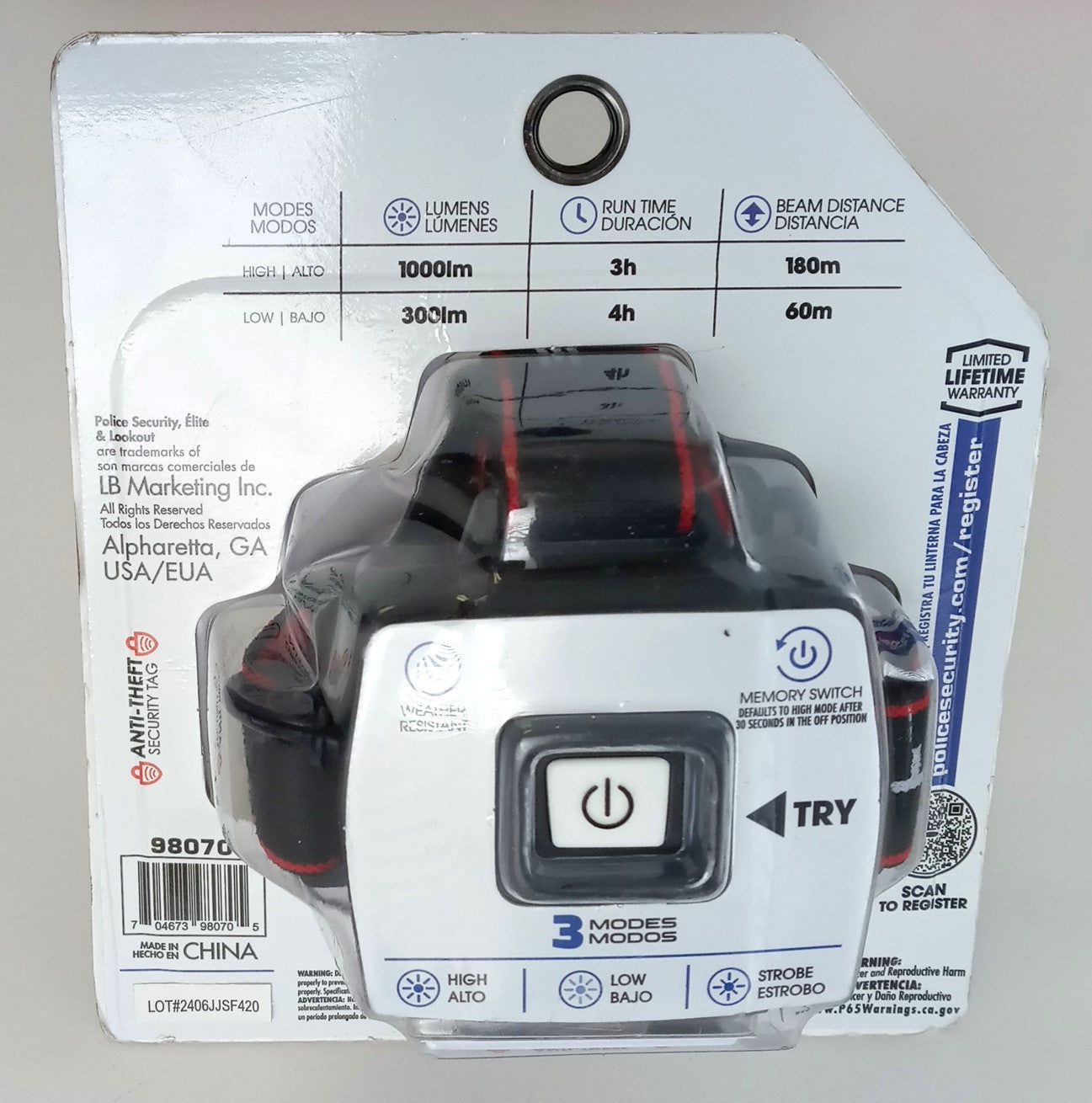 Police Security Lookout Headlamp 1000 Lumens 98070