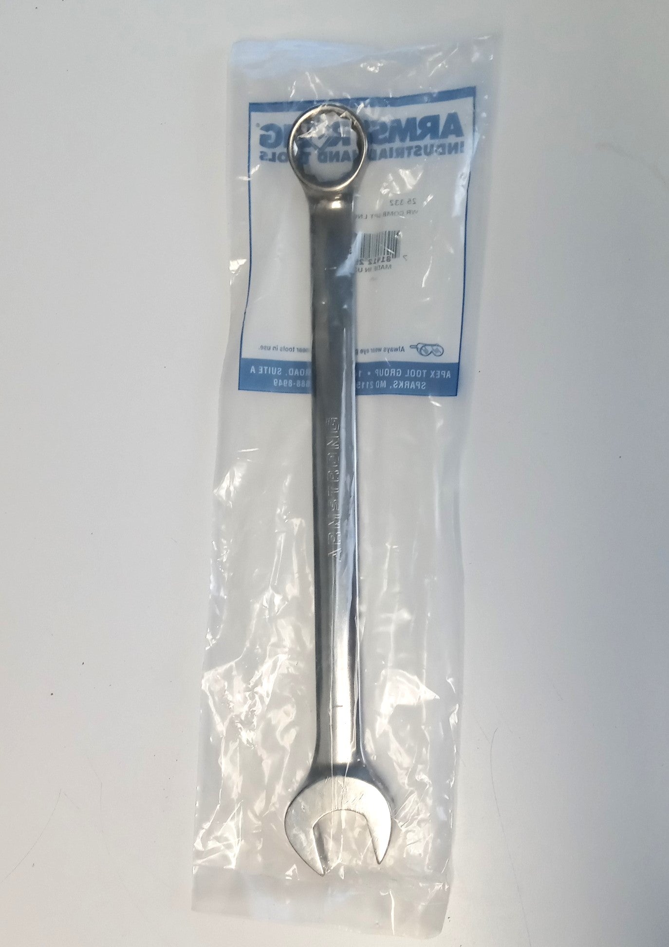 Armstrong 1-inch 12-point Full Polish Long Pattern Combination Wrench USA 25-232