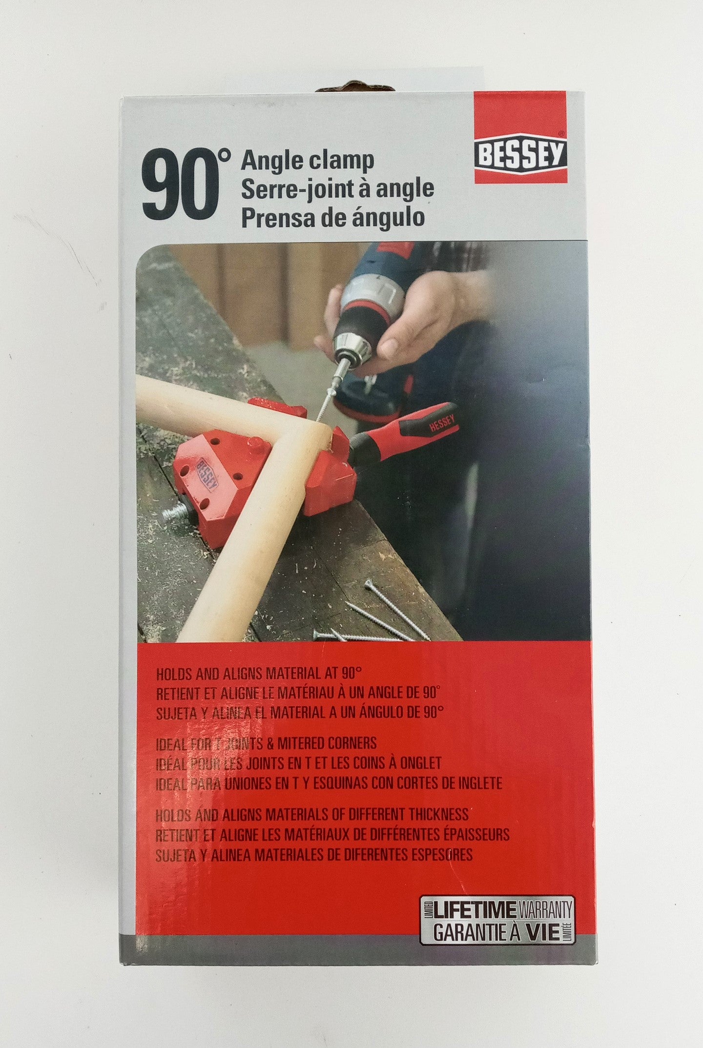 Bessey 90 Degree Angle Clamp, Die Cast Jaws, 4in Combined Capacity WS-3-2K