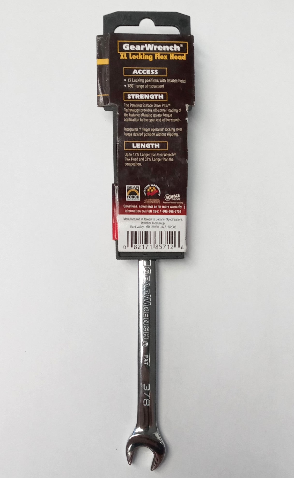 GearWrench 85712 3/8 XL 12pt Locking Flex Combination Wrench