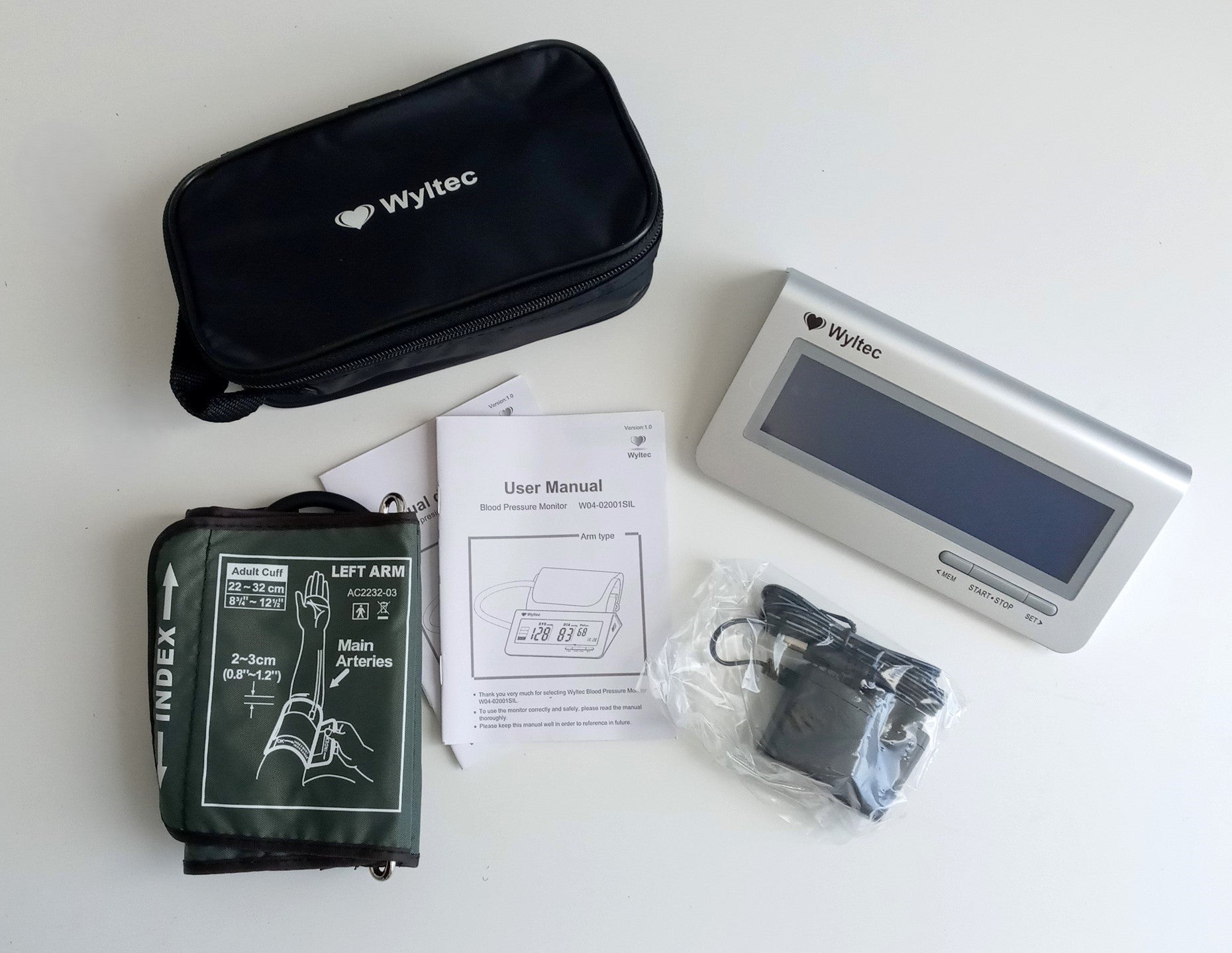 Wyltec Digital Upper Arm Blood Pressure Monitor LCD Backlight W04‑02001SIL