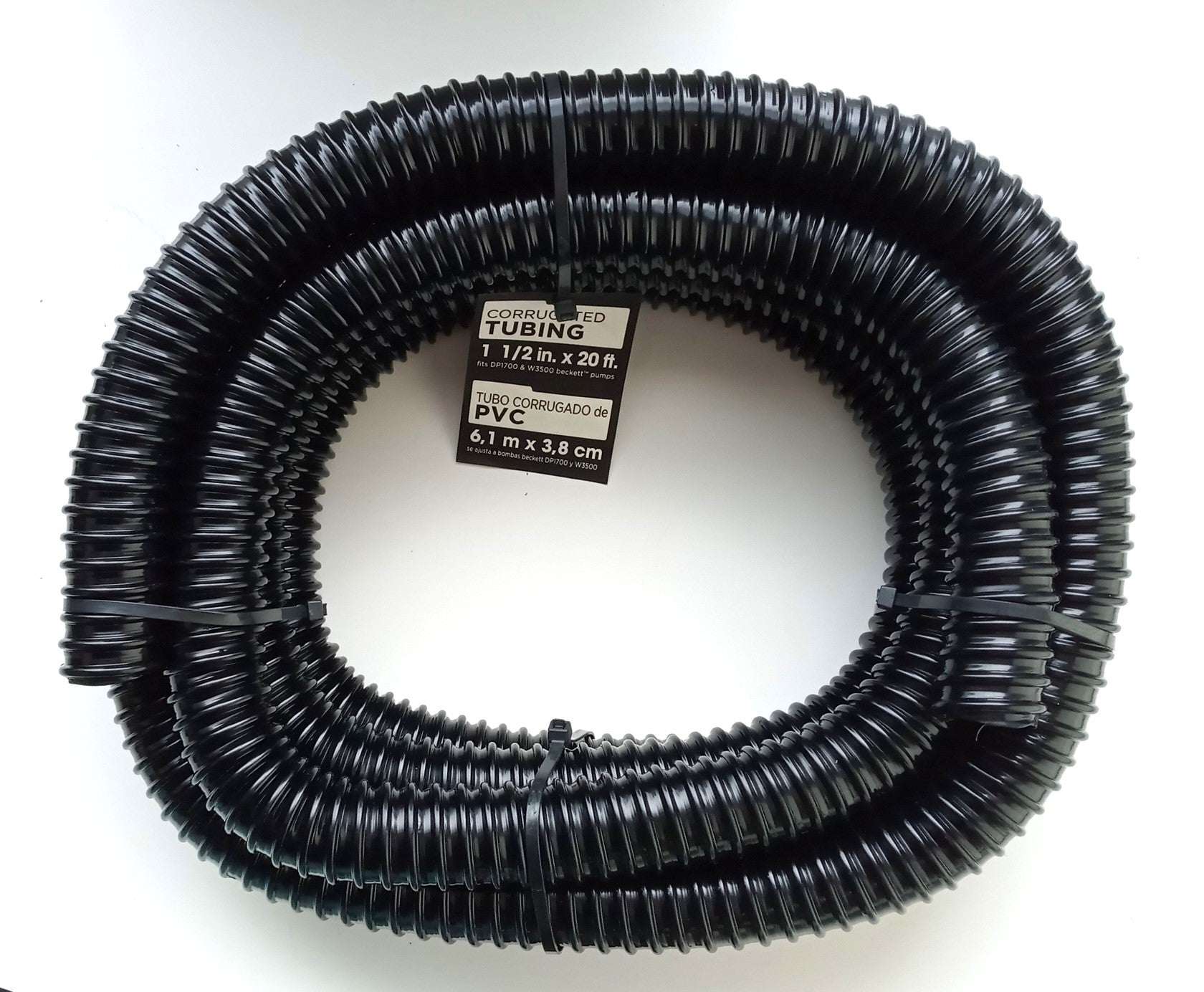 Beckett 1-1/2" x 20' Non-Kink Corrugated Tubing 7209910 2pc
