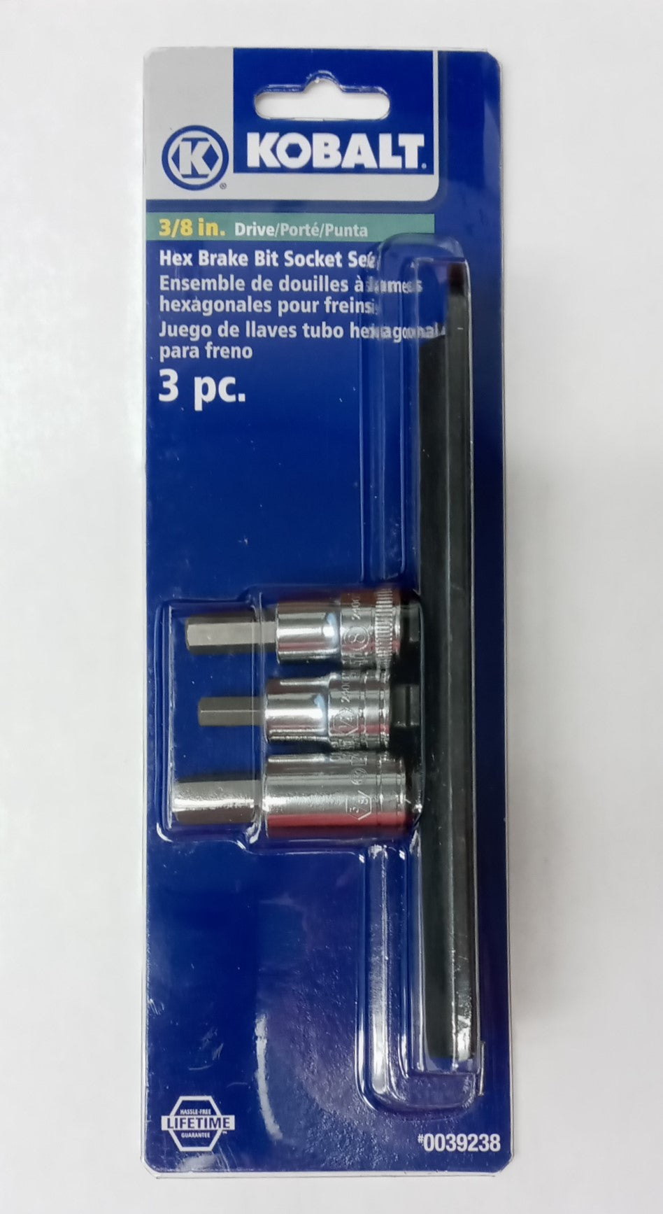Kobalt 3pc 3/8" Drive Hex Brake Bit Socket Set 23966
