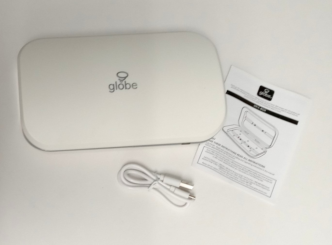Globe UV-C Light Disinfecting Box, White, Indicator Light, USB Cable Included