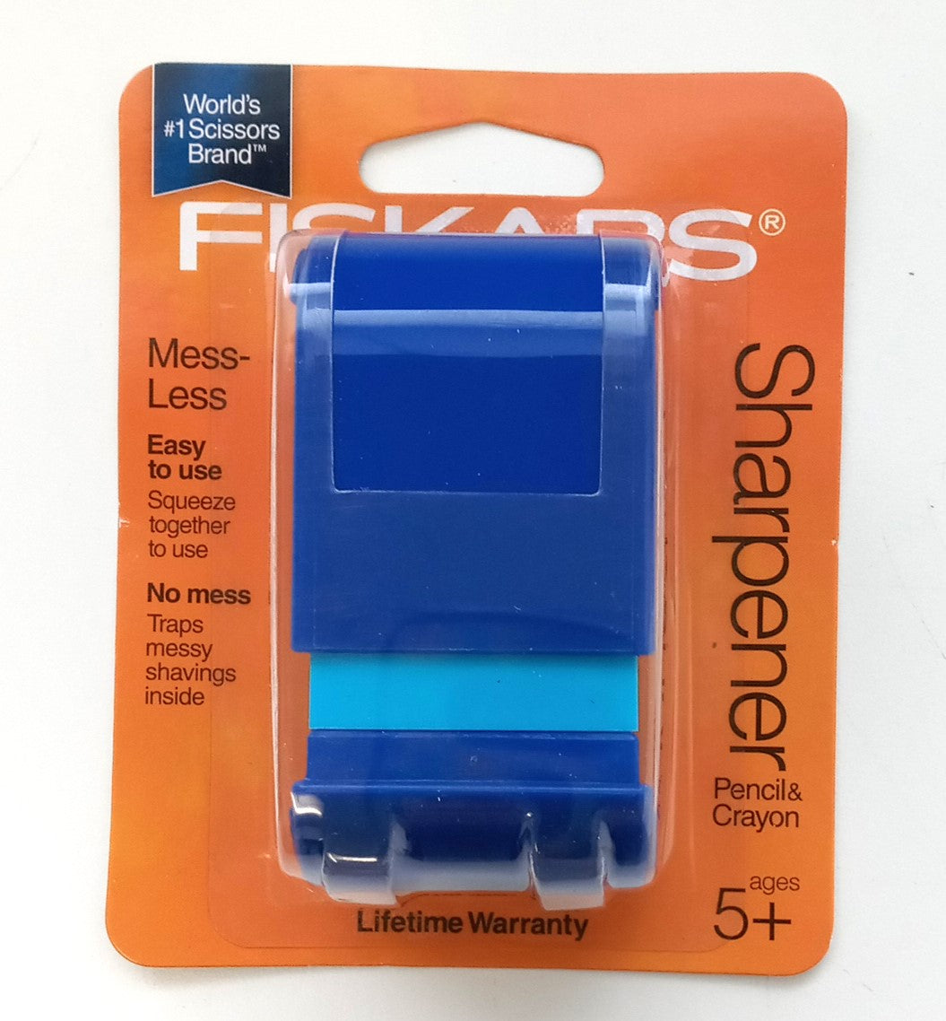 Fiskars 95900 Mess Less Pencil or Crayon Sharpener 4pcs. (random colors)