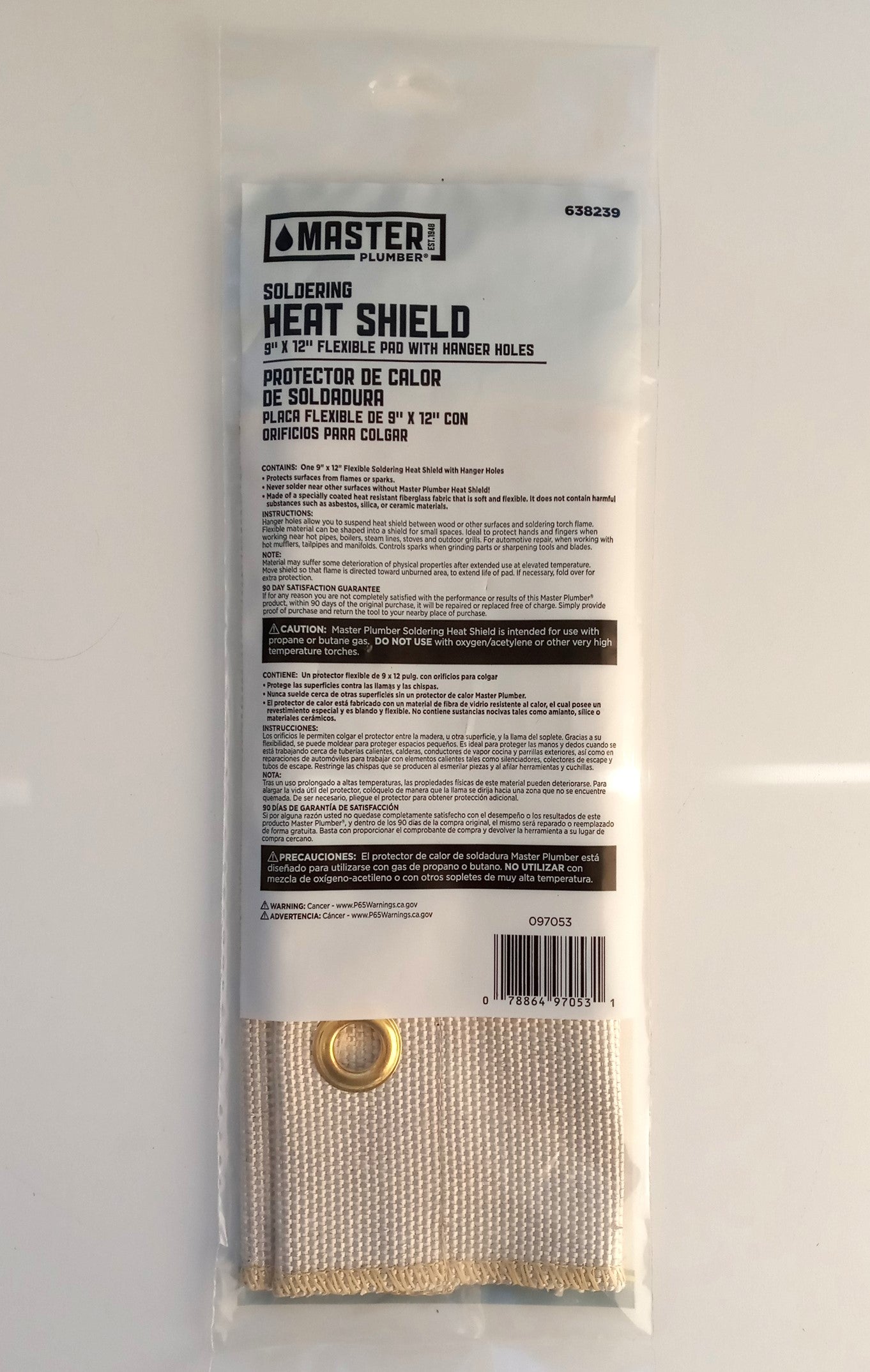Master Mechanic Soldering Heat Shield 9" x 12" Flexible Pad 638239