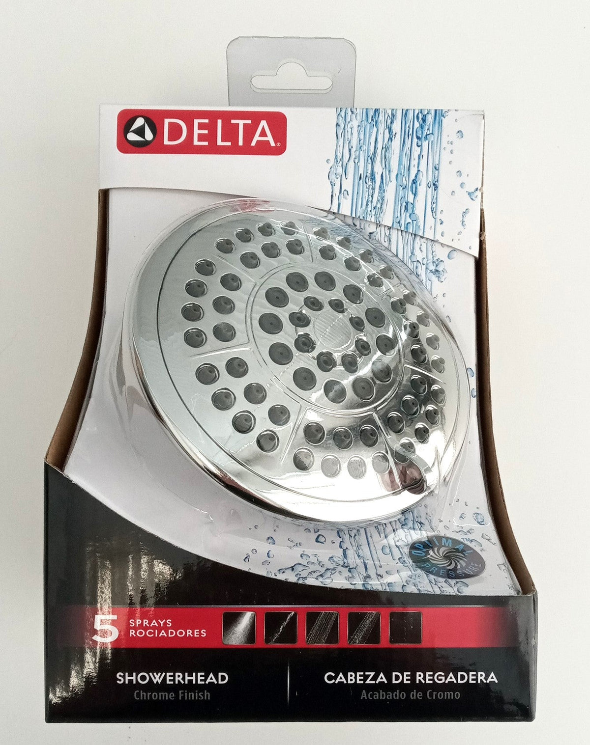Delta 5-Spray Patterns Fixed Shower Head Chrome 1.75 GPM 4.94" 75554C