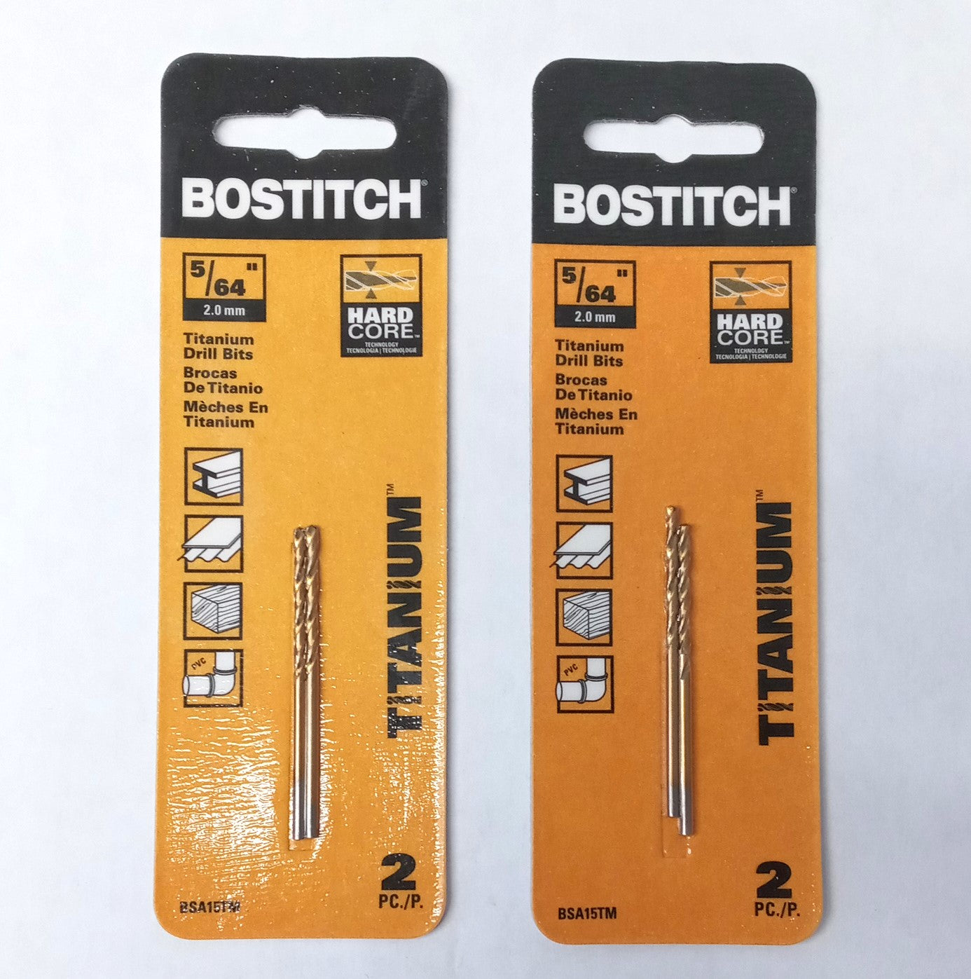 Bostitch BSA15TM 5/64" Titanium Nitride Coating Drill Bit 2 packs (2 PACK)