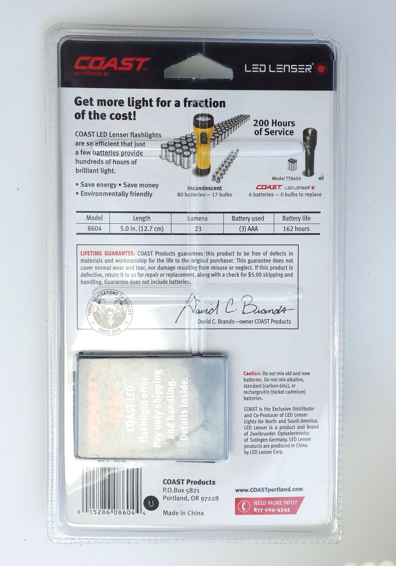 Coast LED Lenser Focusing LED Flashlight TT8604CP