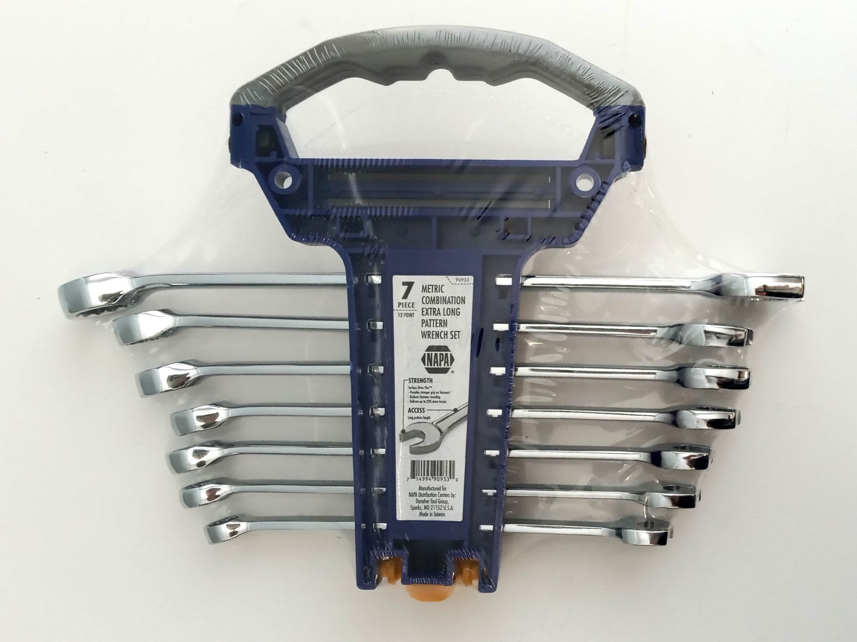 Napa 90933 7PC. Full Polish Extra Long Pattern Combination Wrench Set Metric