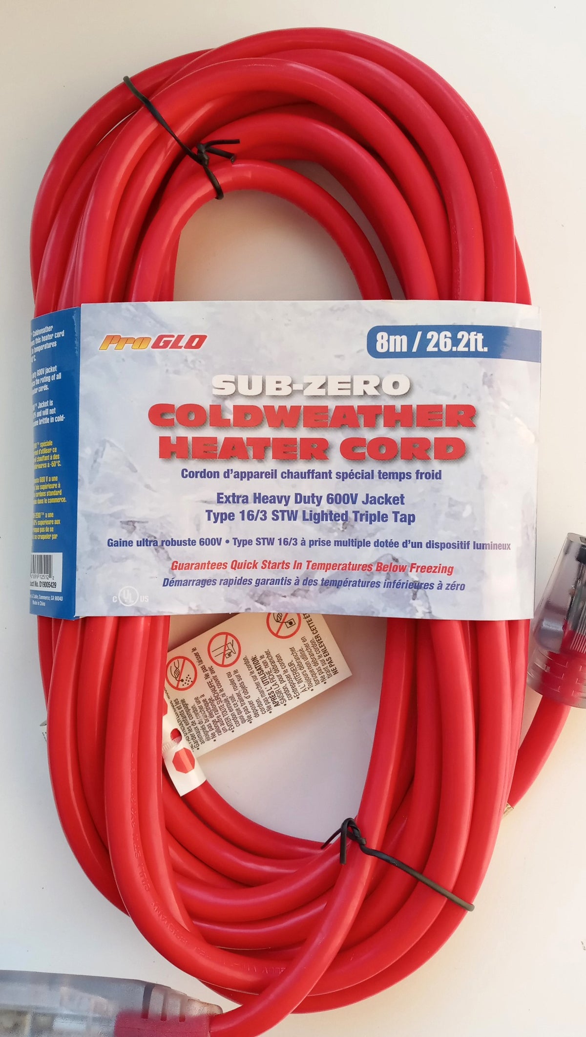 Century 26.2 FT. Sub Zero Heater Block Extension Cord Triple Lighted D19005429