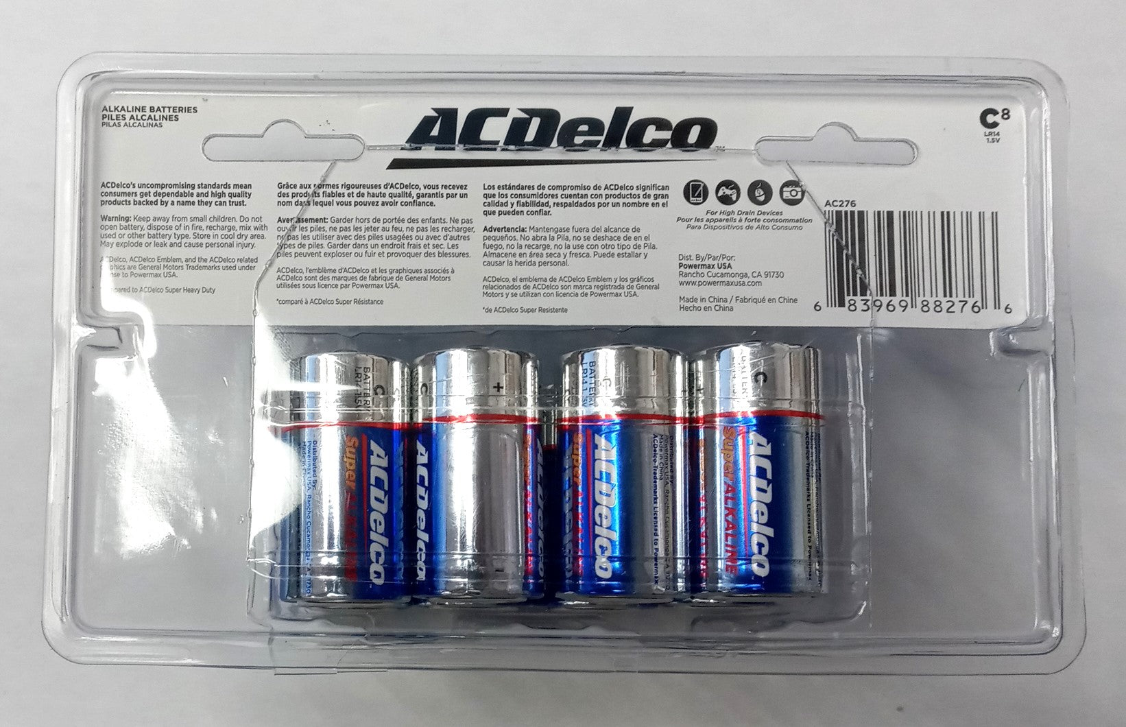 ACDelco Super Alkaline C8 Batteries 8-Pack AC276