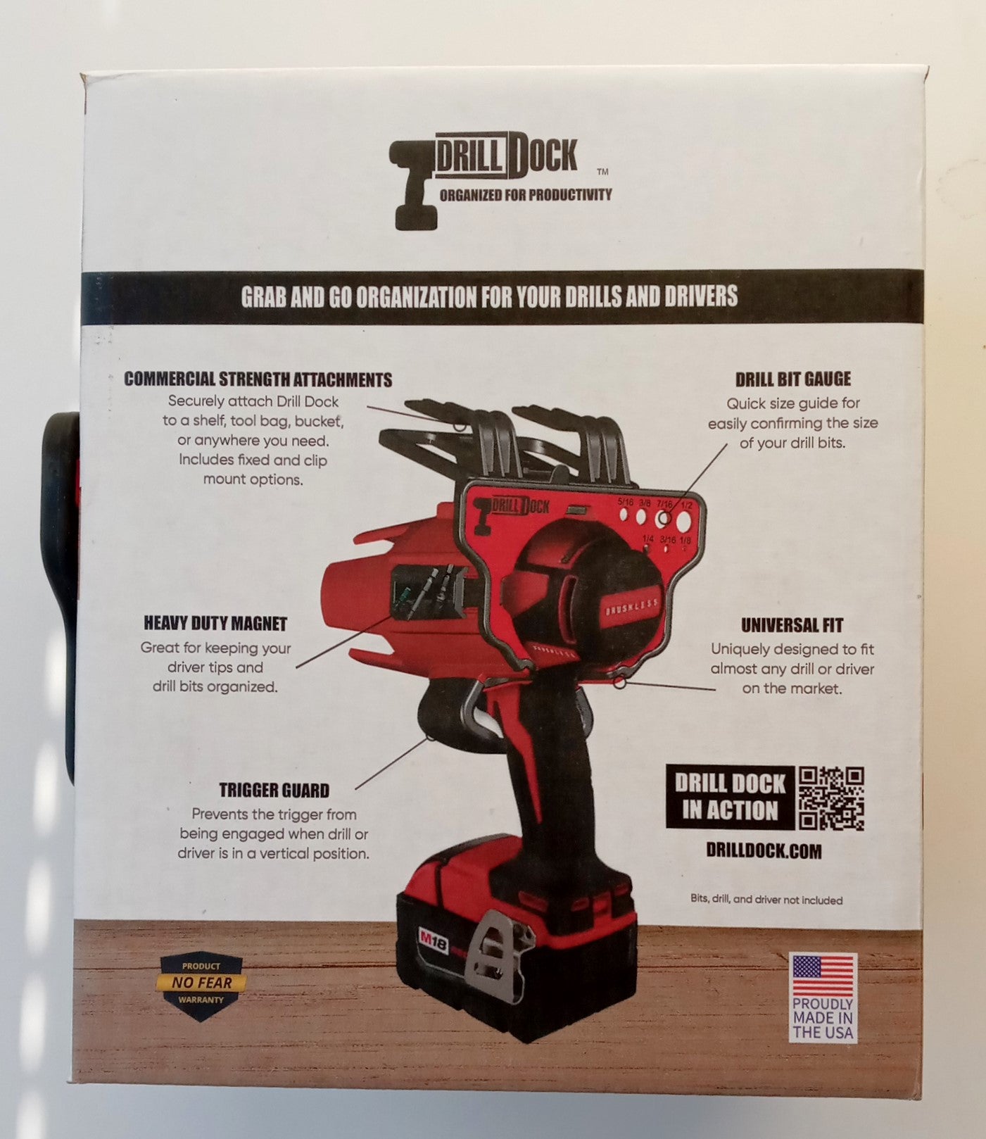 Drill Dock Magnet Drill Dock Red Universal Fit Heavy Duty DD-R-RP USA