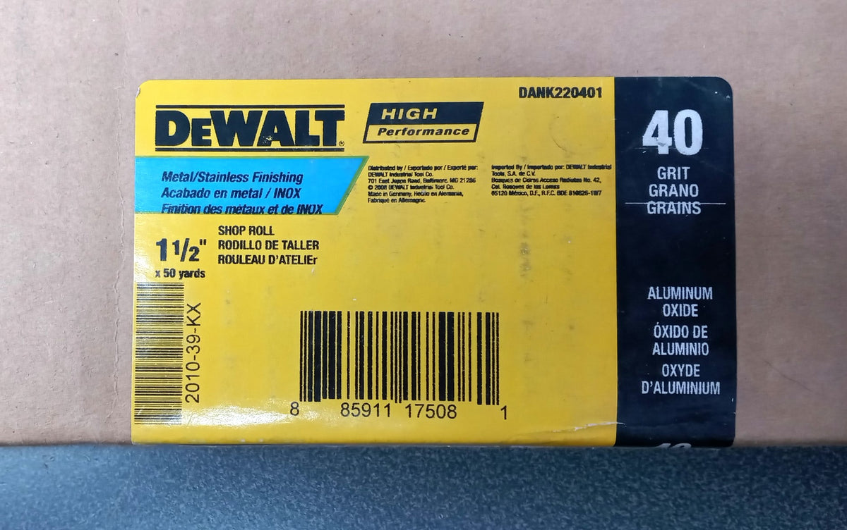 DeWalt 1-1/2" x 50yd Metal Finishing Shop Roll 40-Grit DANK220401