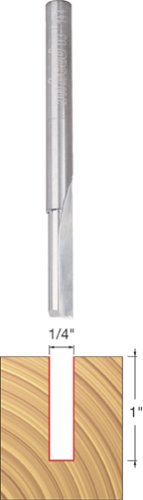 Freud 03-144 1/4" Carbide Single Flute Straight Router Bit Italy