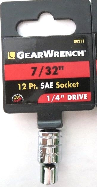 GearWrench 80211 7/32" 1/4" Drive 12 Point Socket