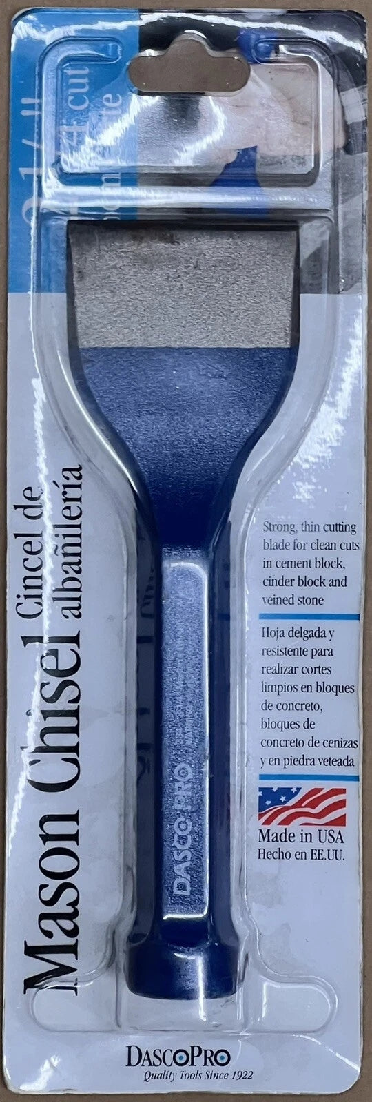 DASCO PRO Mason Chisel 2 1/4” Cut, 7 1/2" Length 334-0 USA