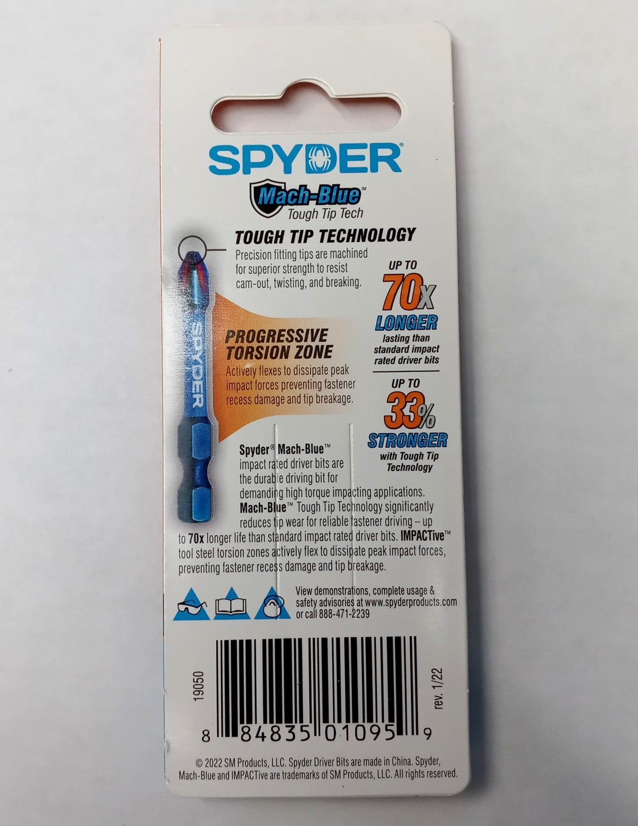 Spyder Mach-Blue SQ3 1/4-in x 2-in Square Impact Driver Bit 19050 3-2pk