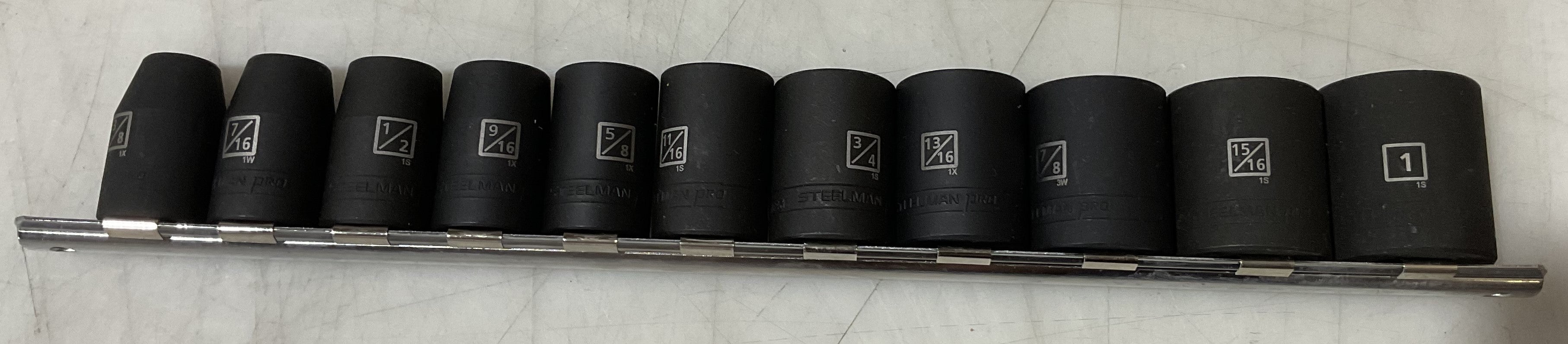 STEELMAN PRO 11pc 1/2" Dr 6pt impact socket set SAE 78244