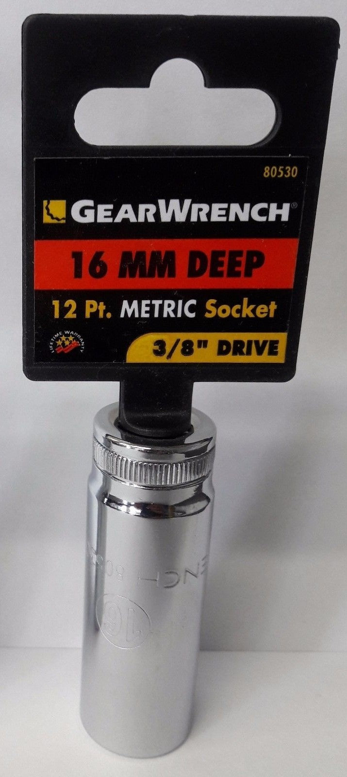 GearWrench 80530 3/8" Dr 12 Point Deep Metric Socket 16mm