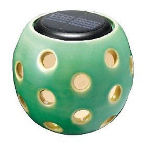 Smart Solar 3181WMM1 Solar Powered Green Ceramic Sphere Lantern