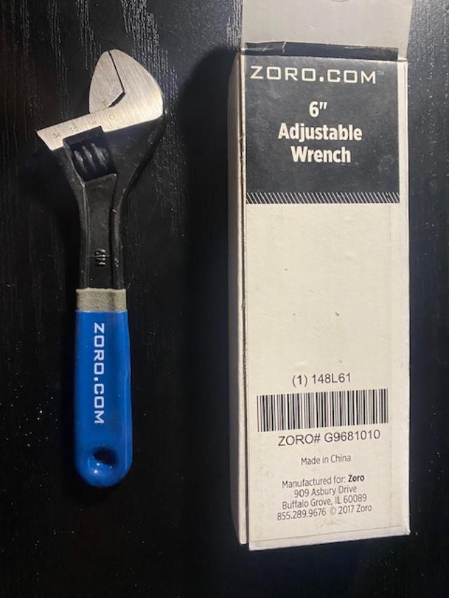 Zoro 6" Cushion Grip Adjustable Wrench 148L61 60244