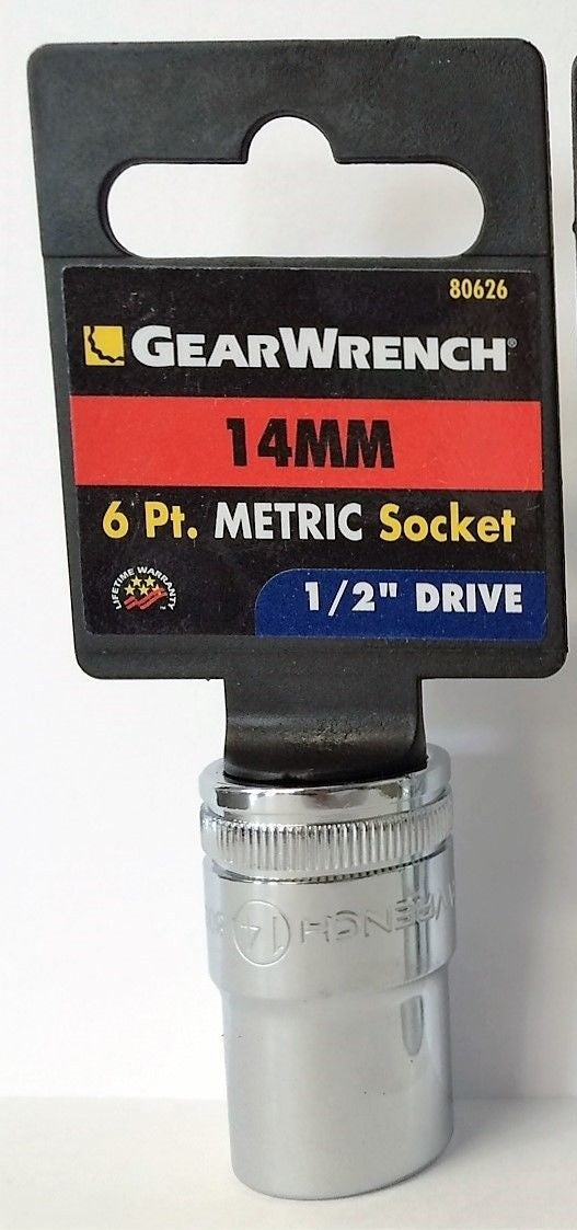 GearWrench 80626 14mm 1/2" Drive Metric Socket 6pt.
