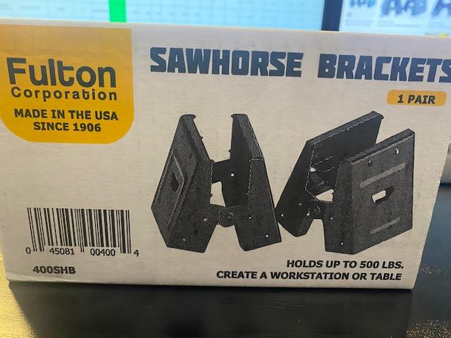 FULTON Corporation Steel Sawhorse Bracket, 500lbs 2 Pack 400SHB USA