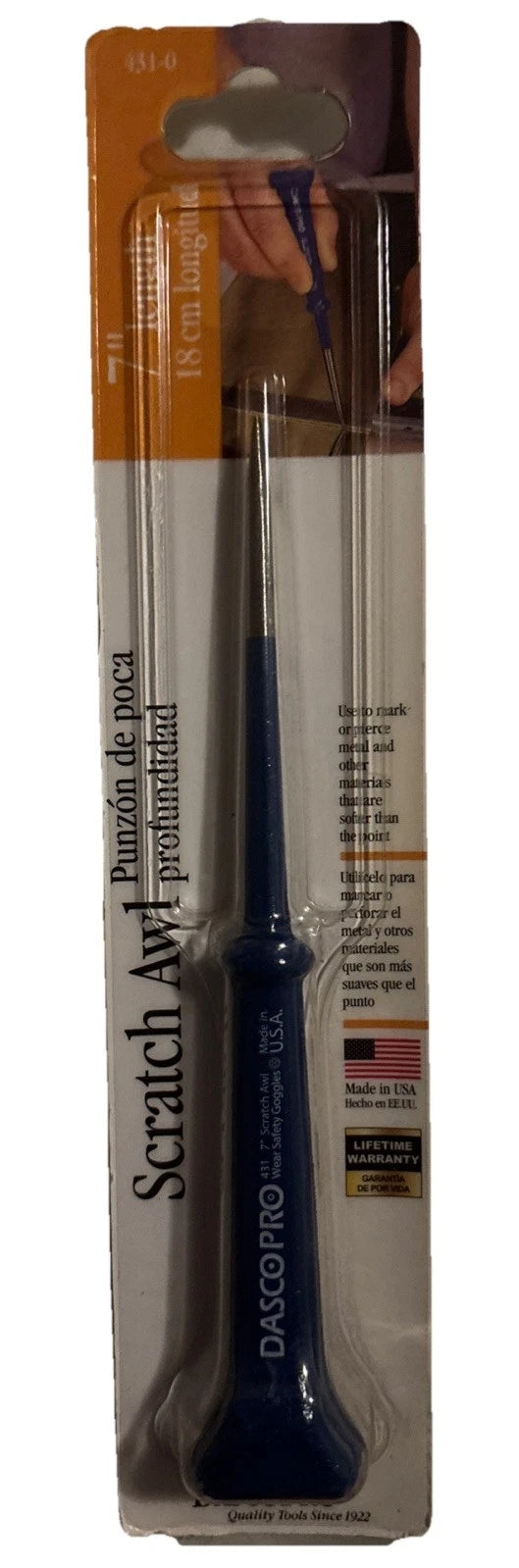 Dasco Pro Scratch Awl 7” Length USA 431-0