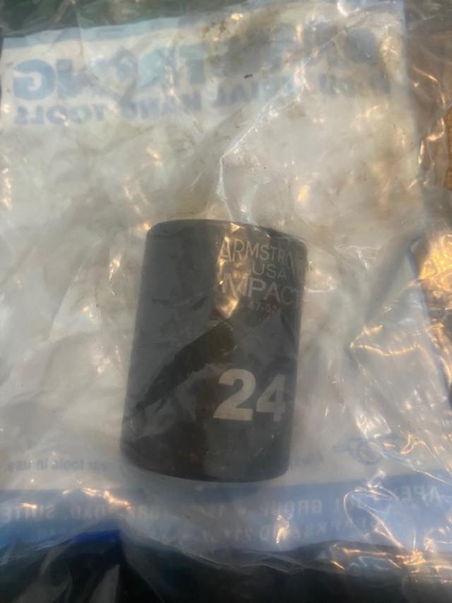 Armstrong 24MM 1/2" Drive 6 Point Shallow Well Impact Socket USA 47-024