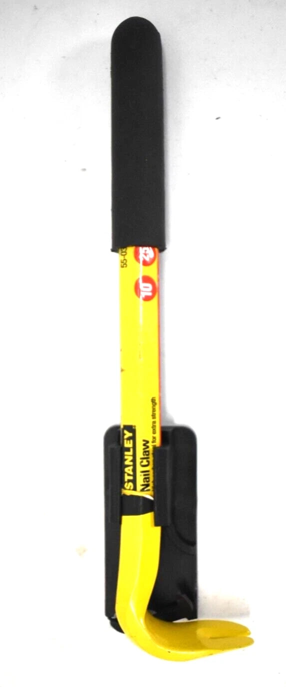 Stanley Yellow Black High Carbon Steel Single-End Nail Claw Puller 10" 55-033