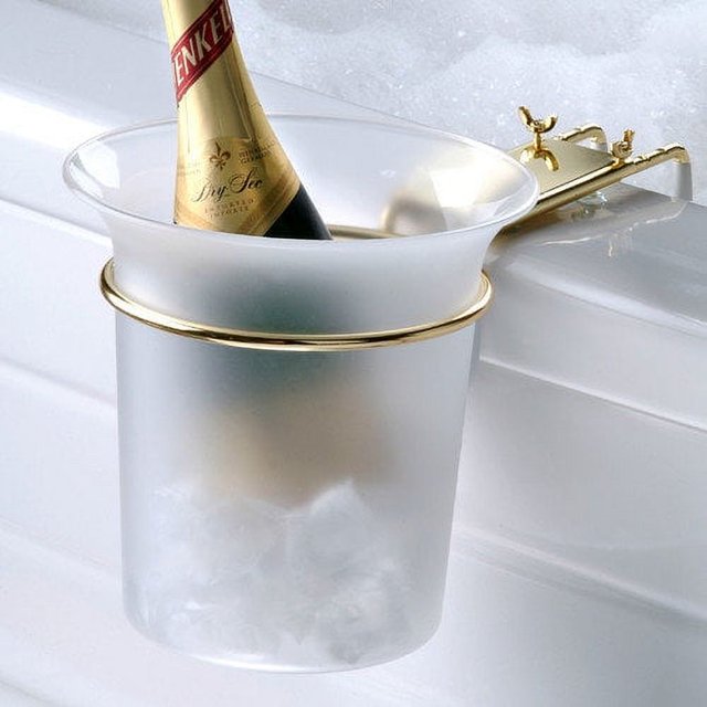 Taymor 02-DBB8591PB Ice Bucket Set With Frosted Ice Bucket Polished Brass