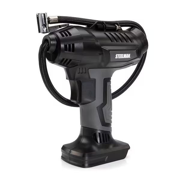 Steelman 20V Cordless 160 Max PSI Tire Inflator with 19-Inch Braided Hose 60867