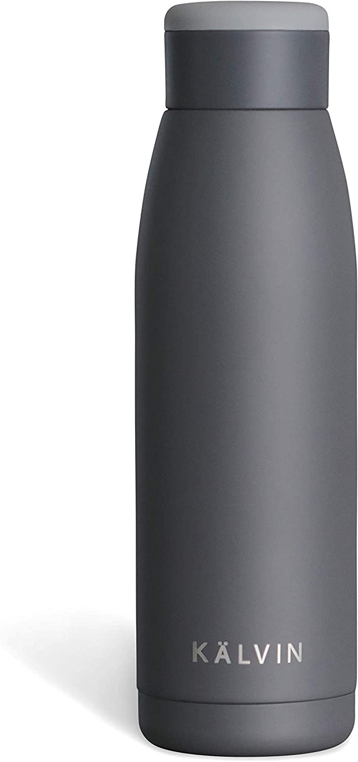 Kalvin 00853 Insulated Water Bottle, Charcoal Grey, 14.2 oz (420ml)