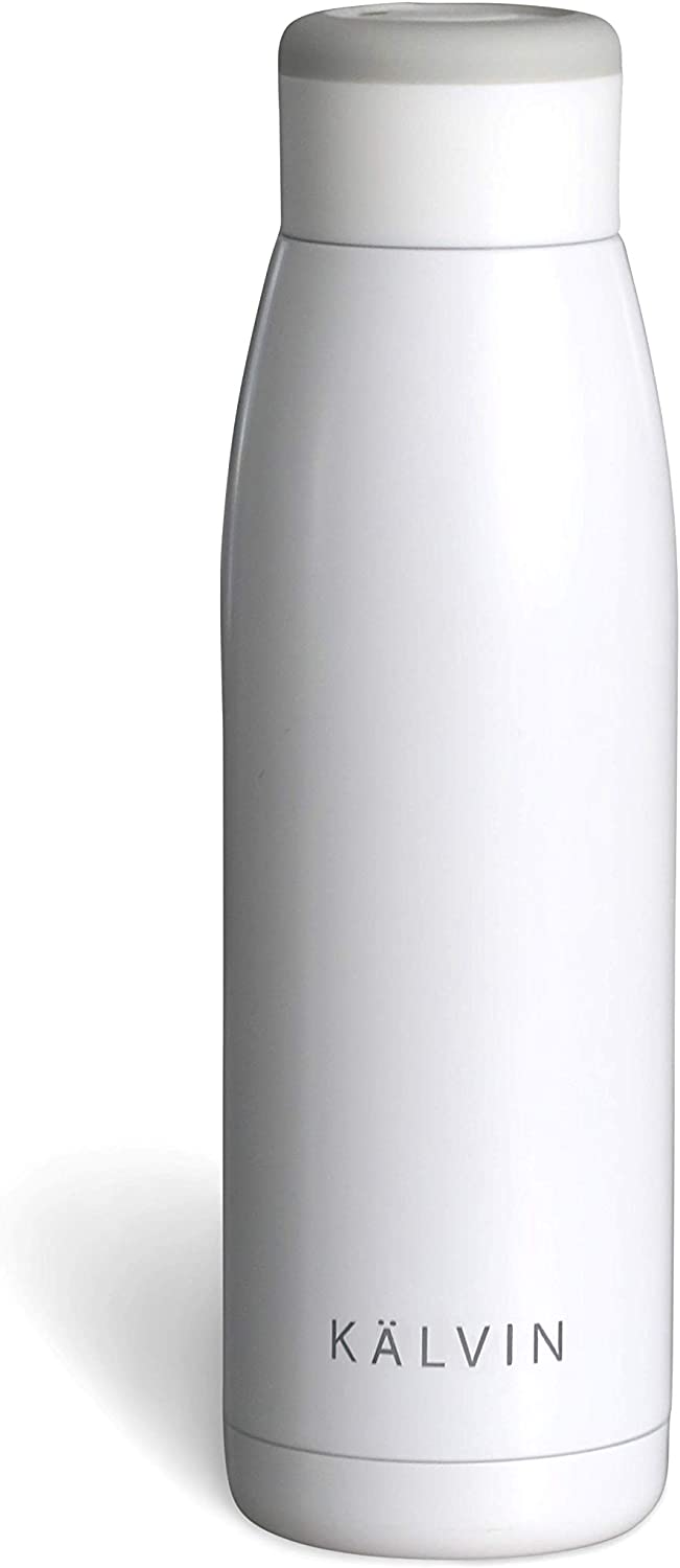 Kalvin 00851 Insulated Water Bottle, White, 14.2 oz (420ml)