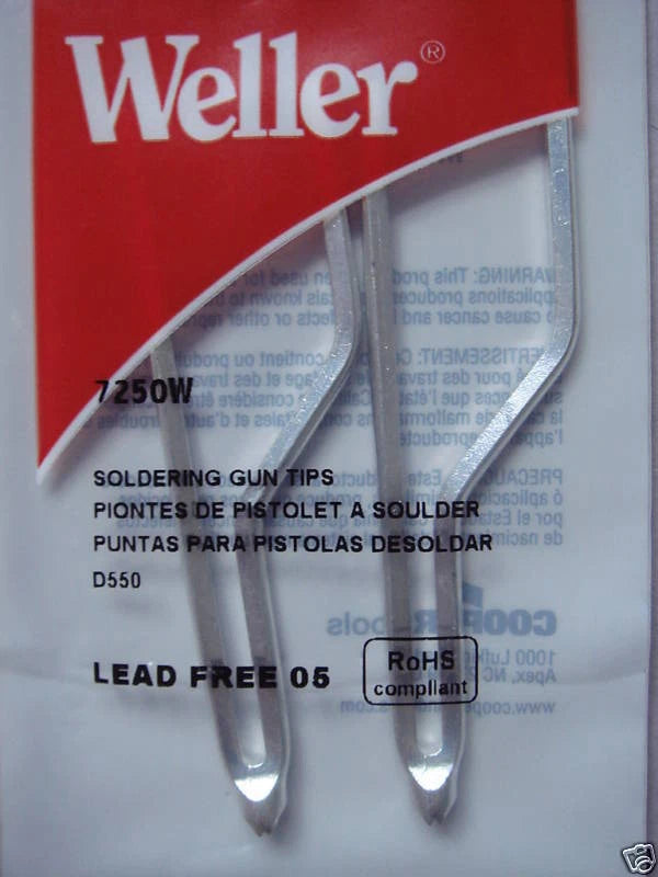 Weller 5.5mm Solder Tip Replacement for D550/D650 Guns, 2 Pack 7250W