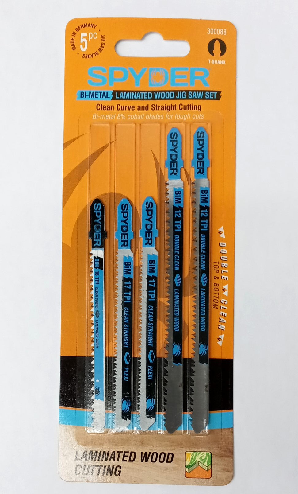 Spyder Set T-shank Bi-metal Laminate Jigsaw Blade Set ( 5 -Pack ) 300088 Germany