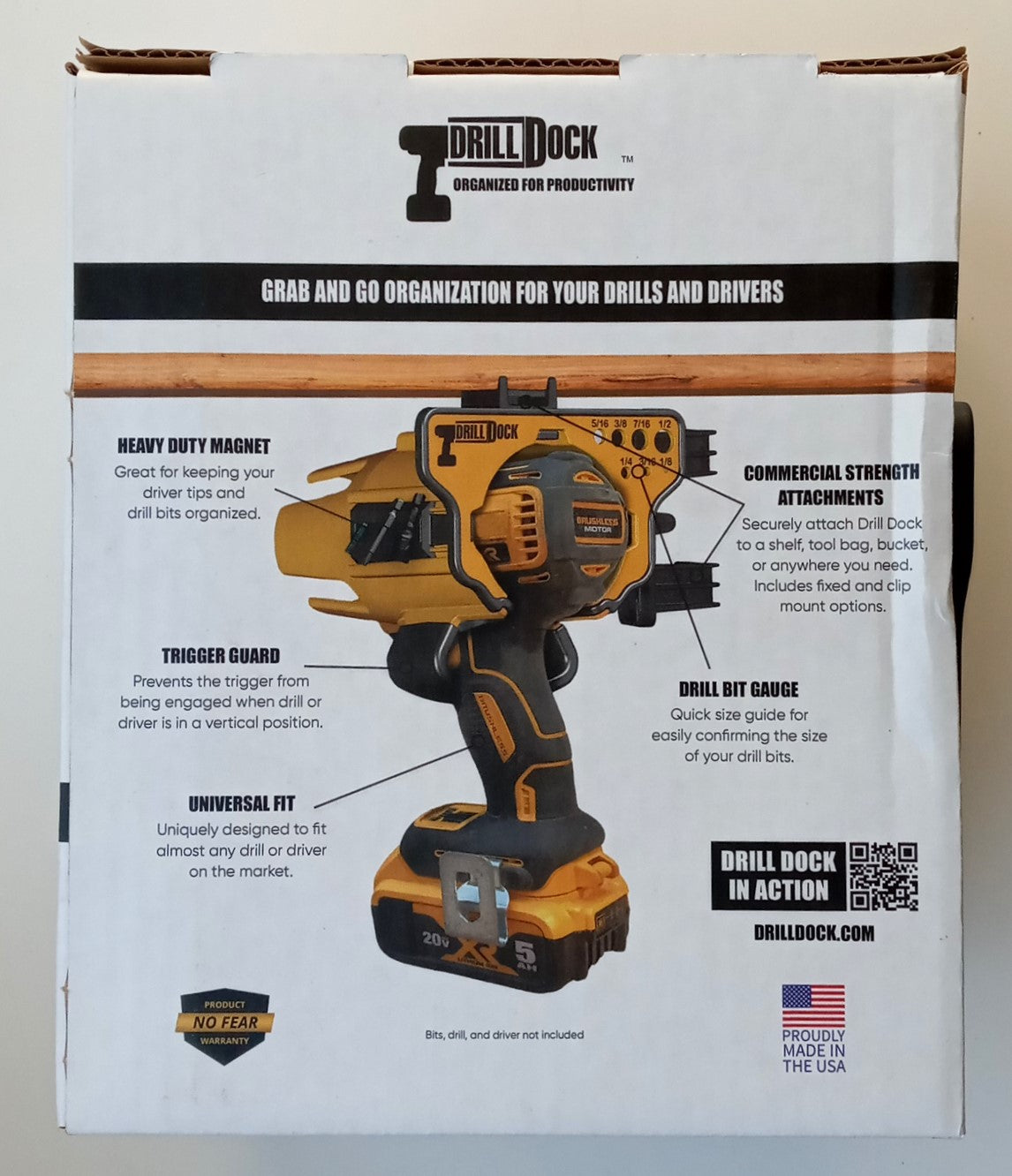 Drill Dock Magnet Drill Dock Yellow Universal Fit Heavy Duty DD-Y-RP USA