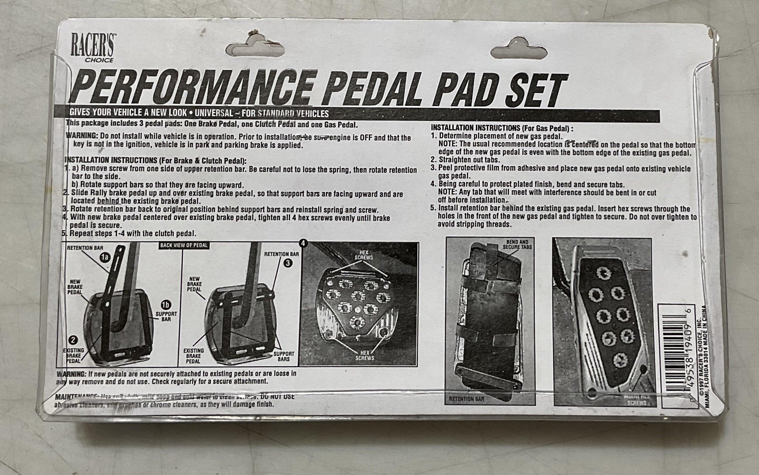 Racer's Choice performance Pedal Pad Set 19409