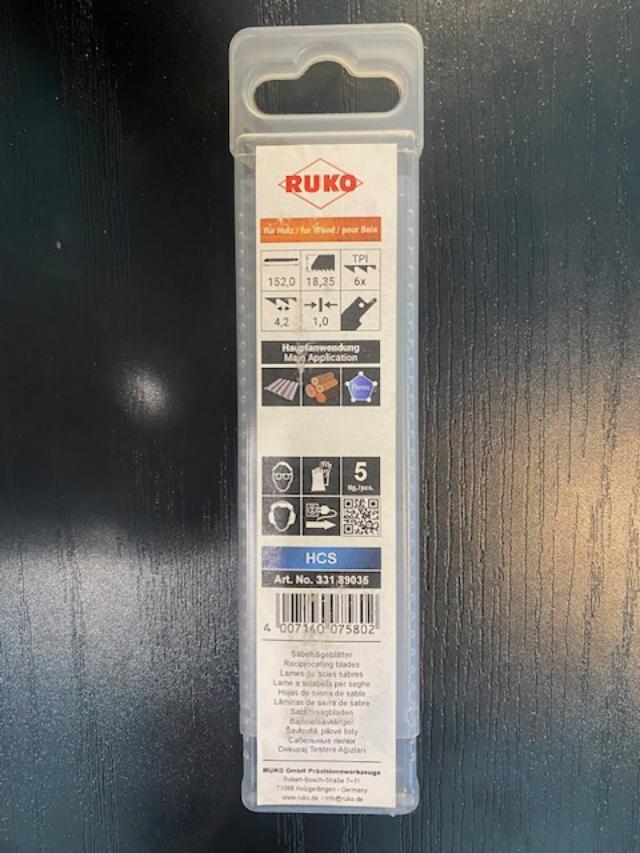 Ruko Reciprocating Saw Blades 6TPI HCS 5 Pack Germany 33189035