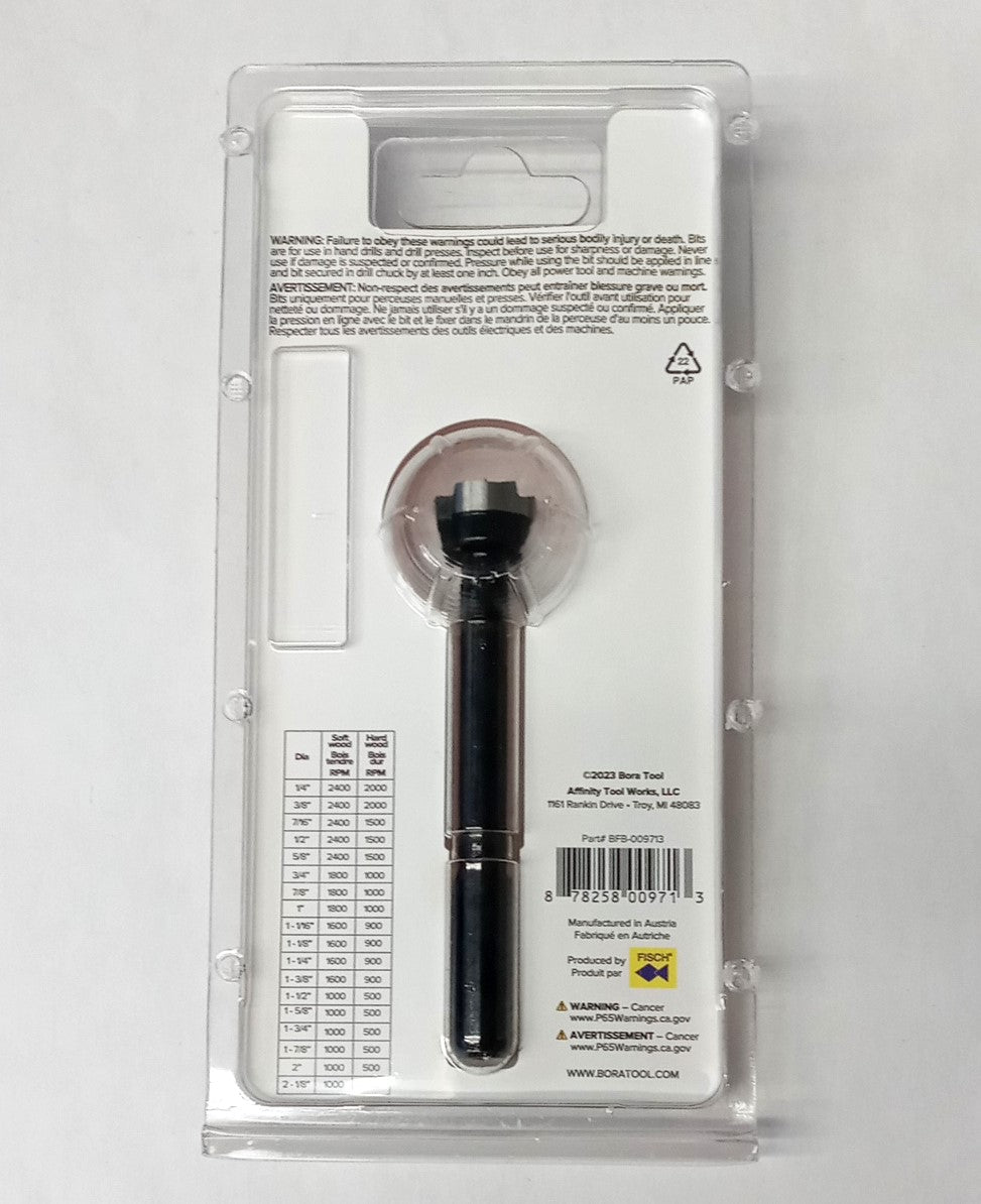 Bora 5/8" Tempest Forstner Drill Bit 3/8" Shank Austria 00971