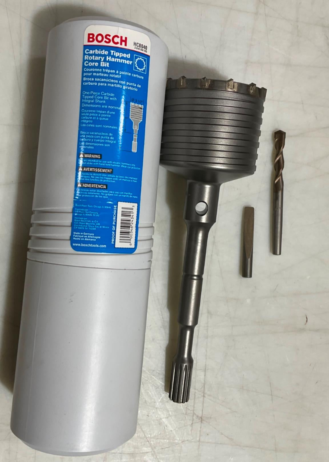 BOSCH  Spline Core Bit With Shank 3-1/2" x 12" Long Germany HC8040