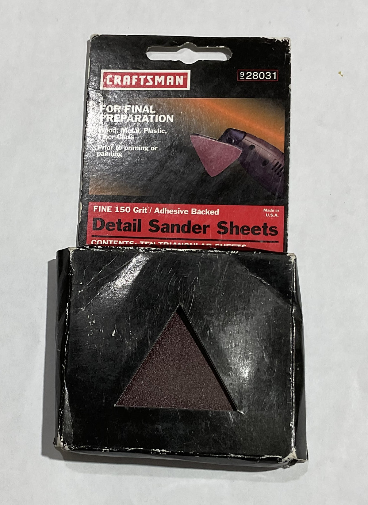 Craftsman 150 grit detail sander triangular sheets 10pk 28031 USA #45