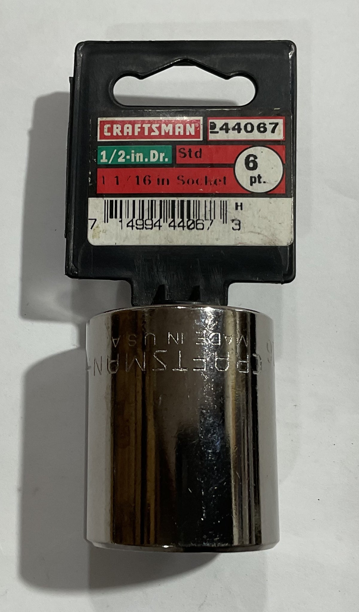 Craftsman 1-1/16" 6pt 1/2" Dr standard socket USA 44067 #74