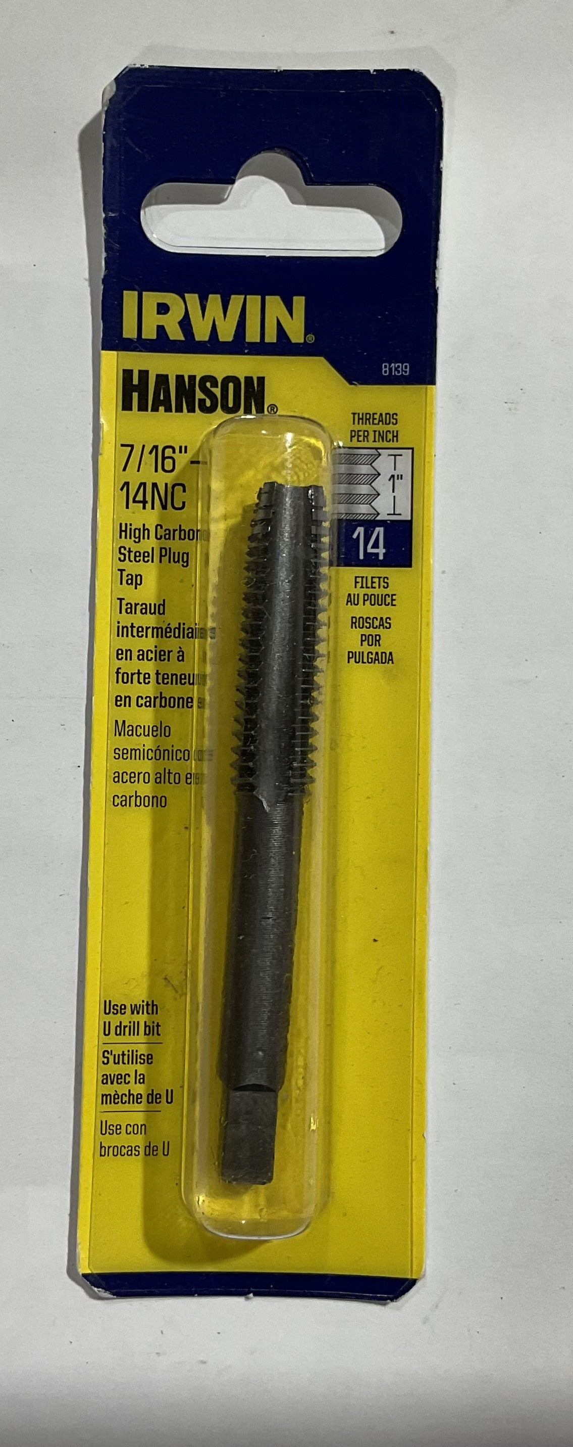 Irwin 7/16" - 14NC high carbon steel plug tap 8139 #I-5