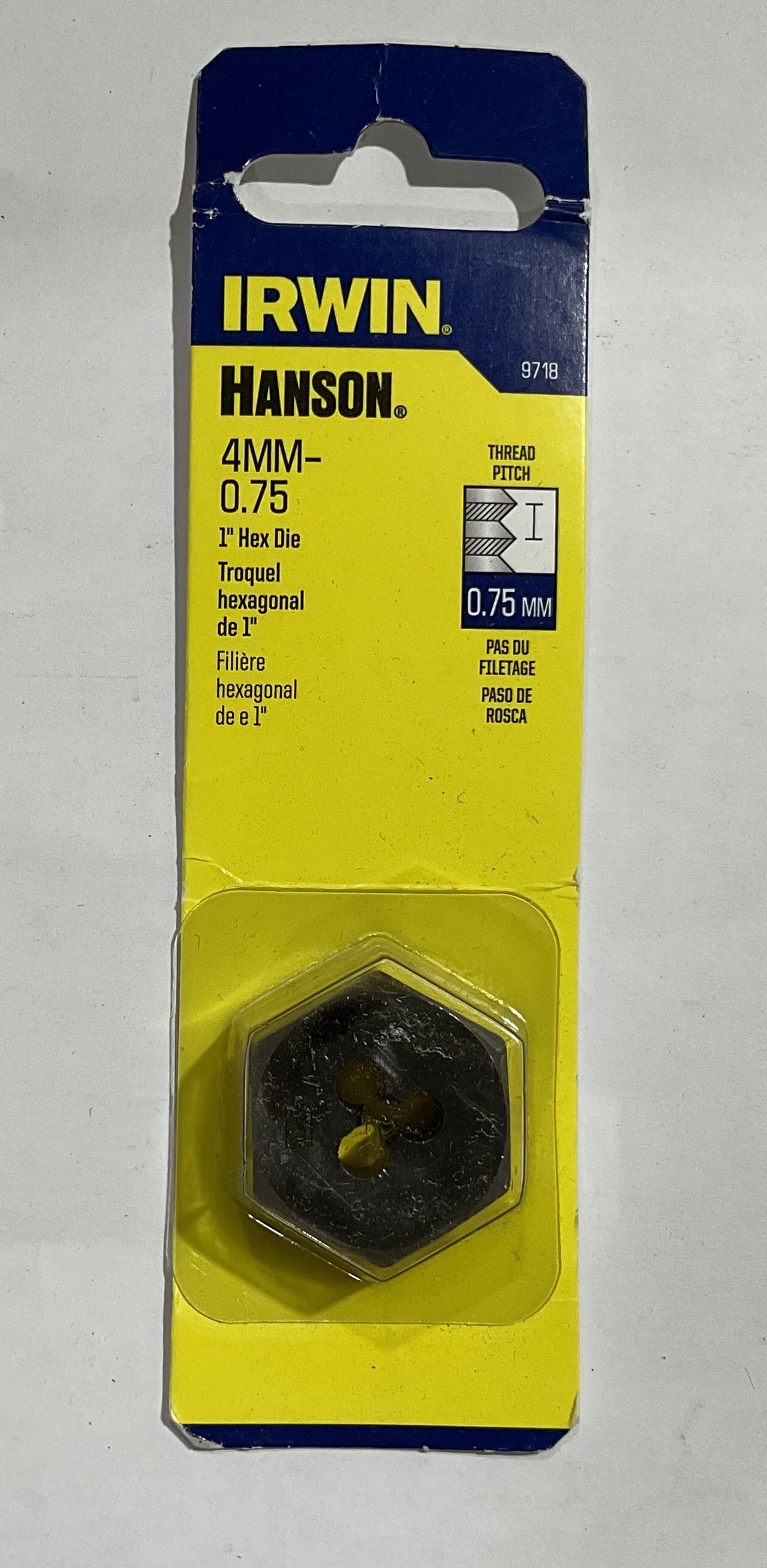 Irwin 4MM-0.75 1" Hex Die 9718 #I-14